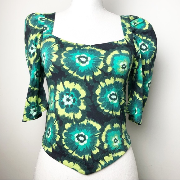 NWT FREE PEOPLE Give Me More Top in Black Combo Size Medium - Picture 3 of 16